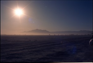 People arriving at Black Rock City: first thing in the morning People arriving at Black Rock City: first thing in the morning